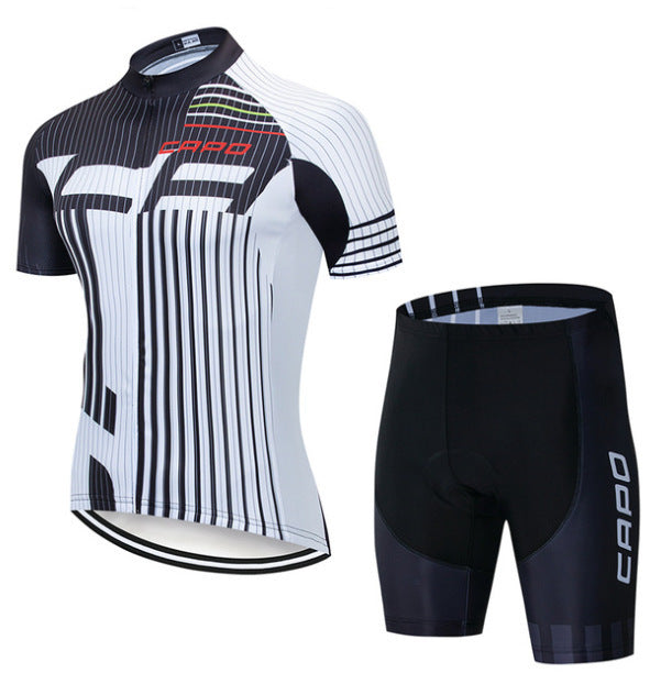 Men's Cycling Jersey Short Sleeve Set with Bibs and Shorts