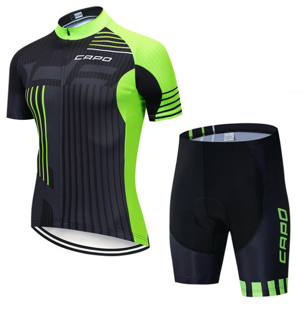 Men's Cycling Jersey Short Sleeve Set with Bibs and Shorts