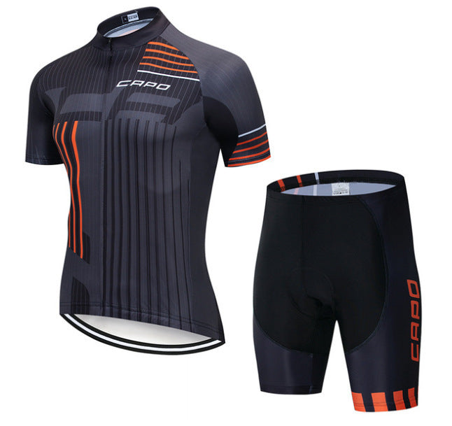 Men's Cycling Jersey Short Sleeve Set with Bibs and Shorts