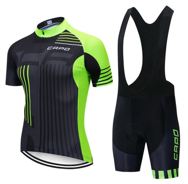 Men's Cycling Jersey Short Sleeve Set with Bibs and Shorts