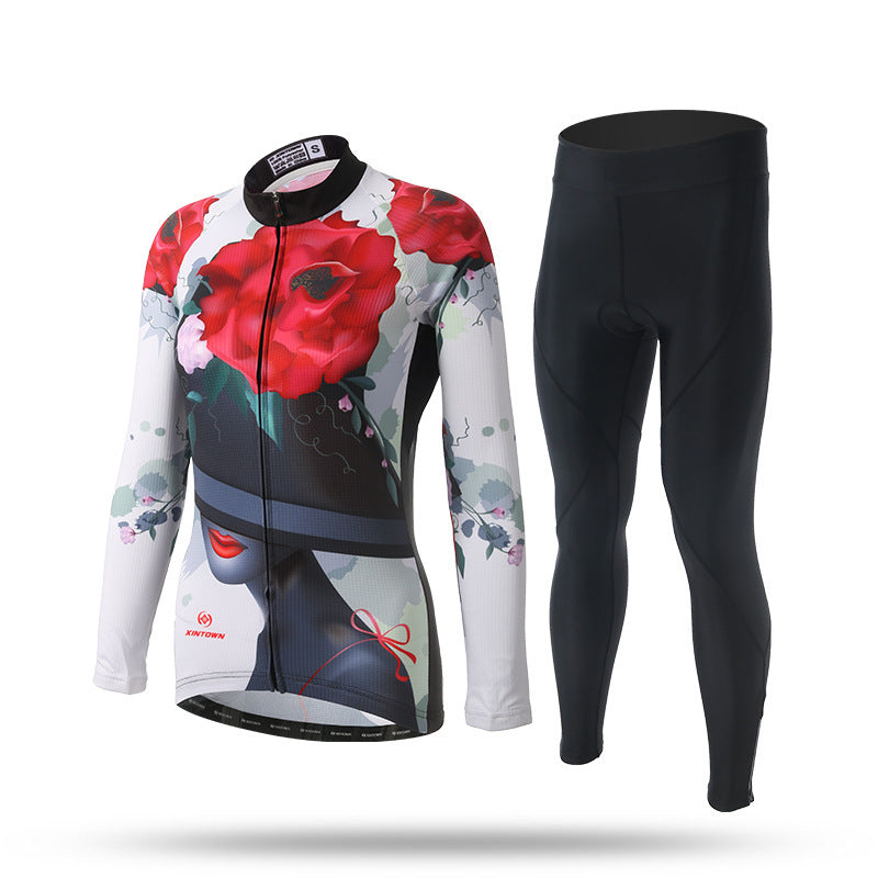 Women's Long Sleeve Cycling Jersey and Shorts Set