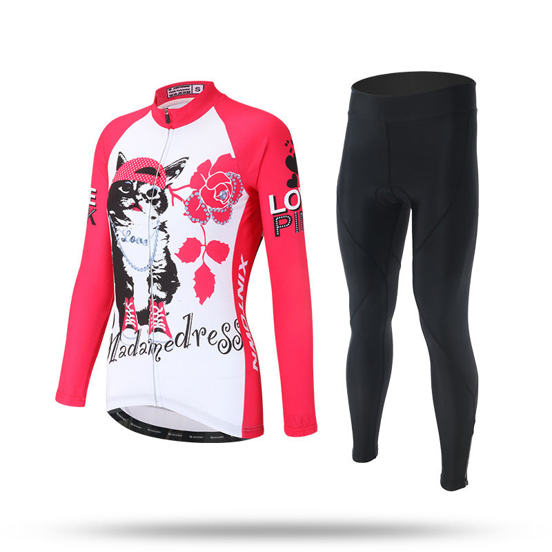 Women's Long Sleeve Cycling Jersey and Shorts Set