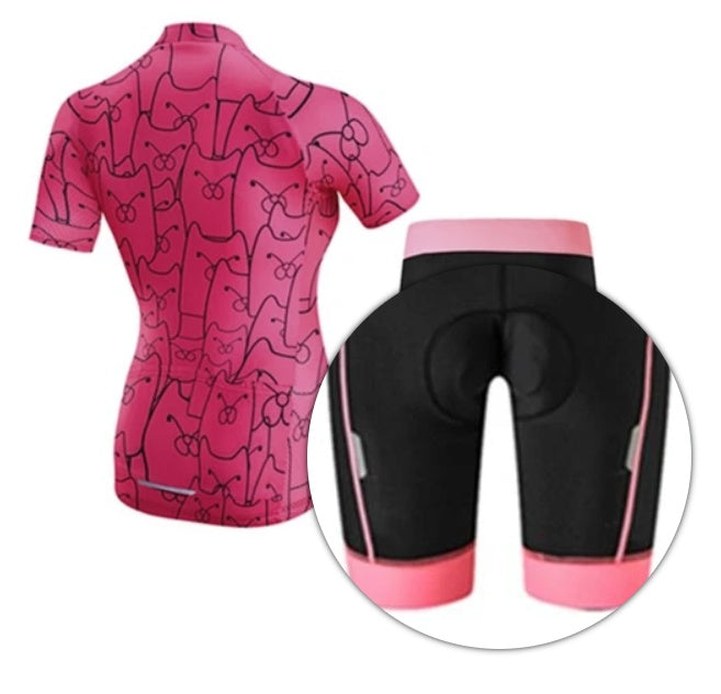 Women's Cycling Kit - CatPink