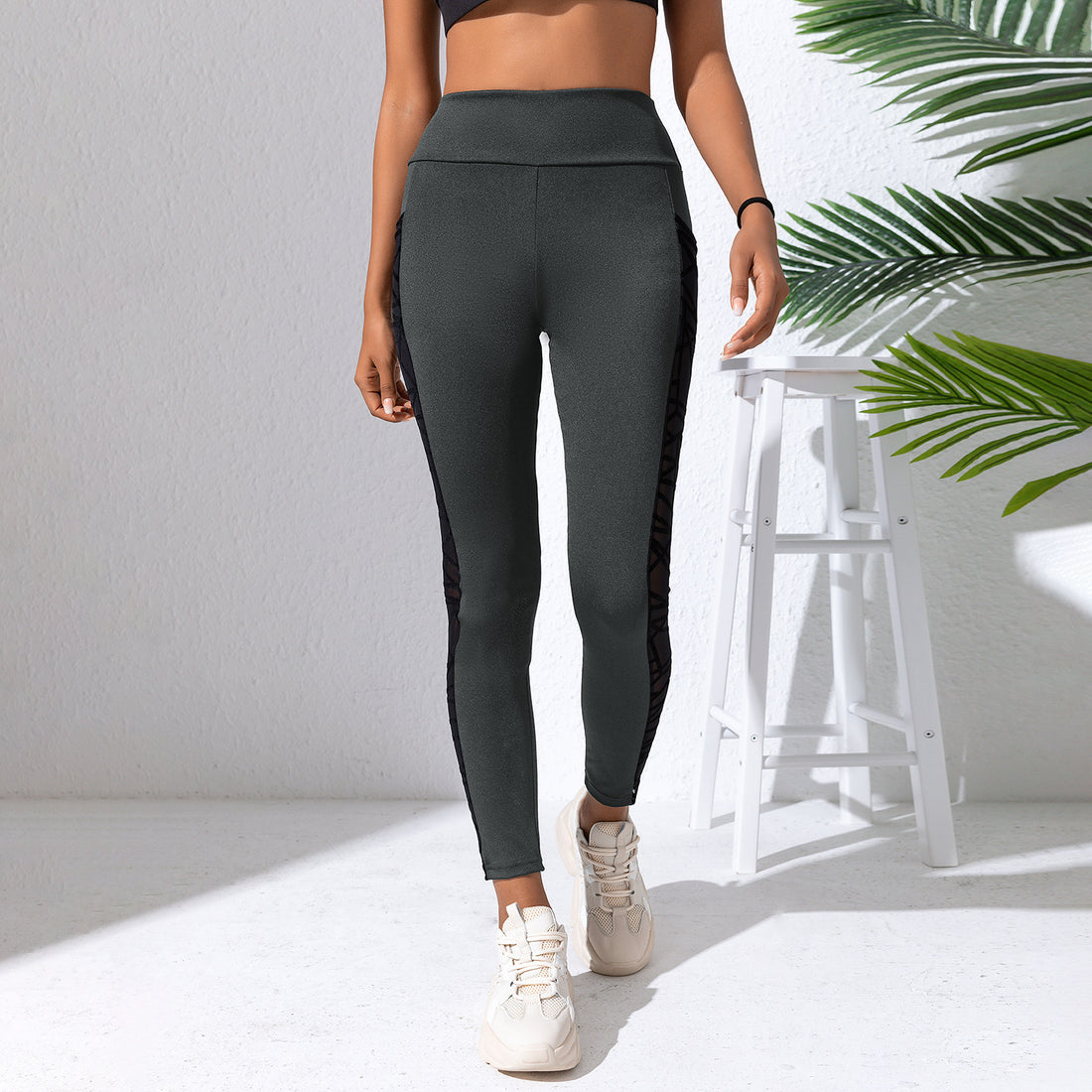 Yoga Clothes Mesh Stitching  Hip-lift And Belly Shaping Plus size